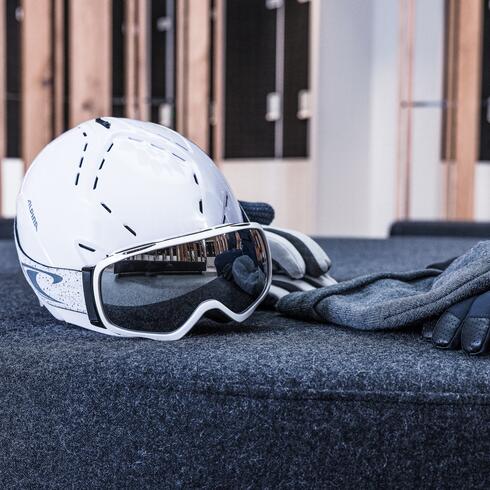 ski helmet at the hotel in Obergurgl