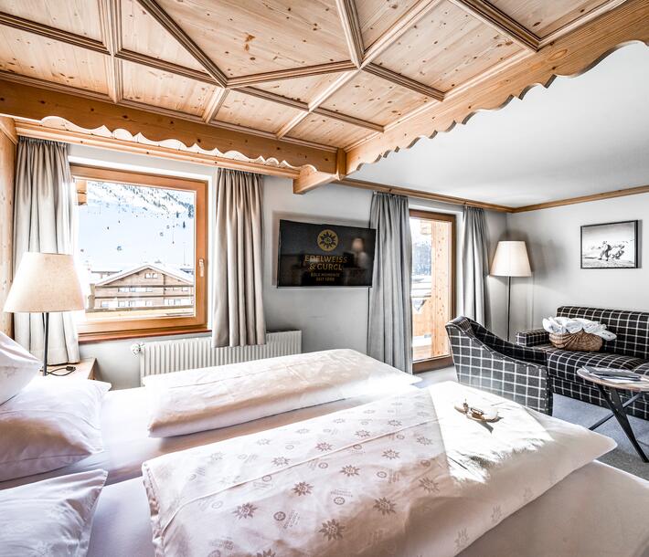 traditionelles Hotelzimmer in Gurgl