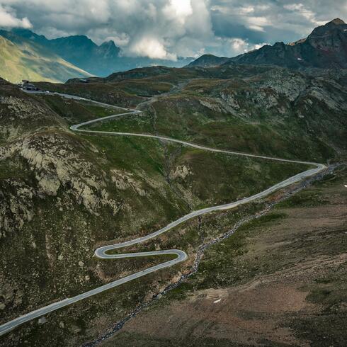 Sölden alpine road in summer