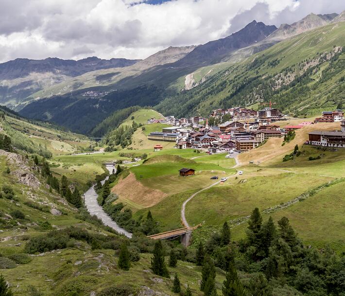 Ort Obergurgl im Sommer